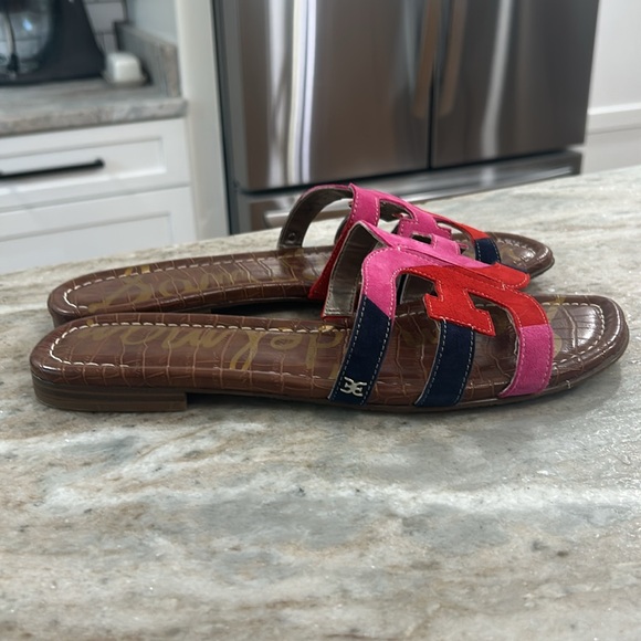 Sam Edelman sandal women’s navy/red/pink slip on like new size 10.5M - Picture 5 of 11